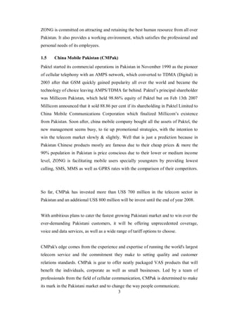 U Rasheed Zong ZONG Internship Report | PDF