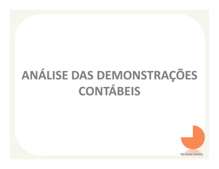 ANÁLISE DAS DEMONSTRAÇÕES
         CONTÁBEIS



                      Ms Karla Carioca
 