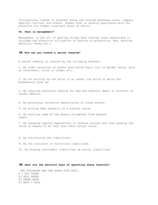 MBA Finance Interview questions | DOCX