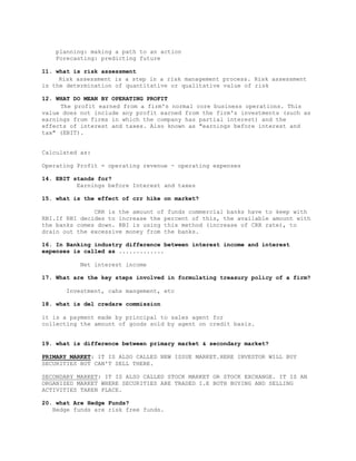 MBA Finance Interview questions | DOCX