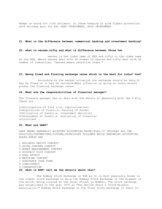 MBA Finance Interview questions | DOCX