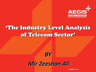 ‘The Industry Level Analysis
     of Telecom Sector’


             BY
       Mir Zeeshan Ali
 