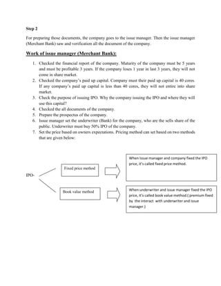 Company needs Following documents for issuing IPO | DOCX