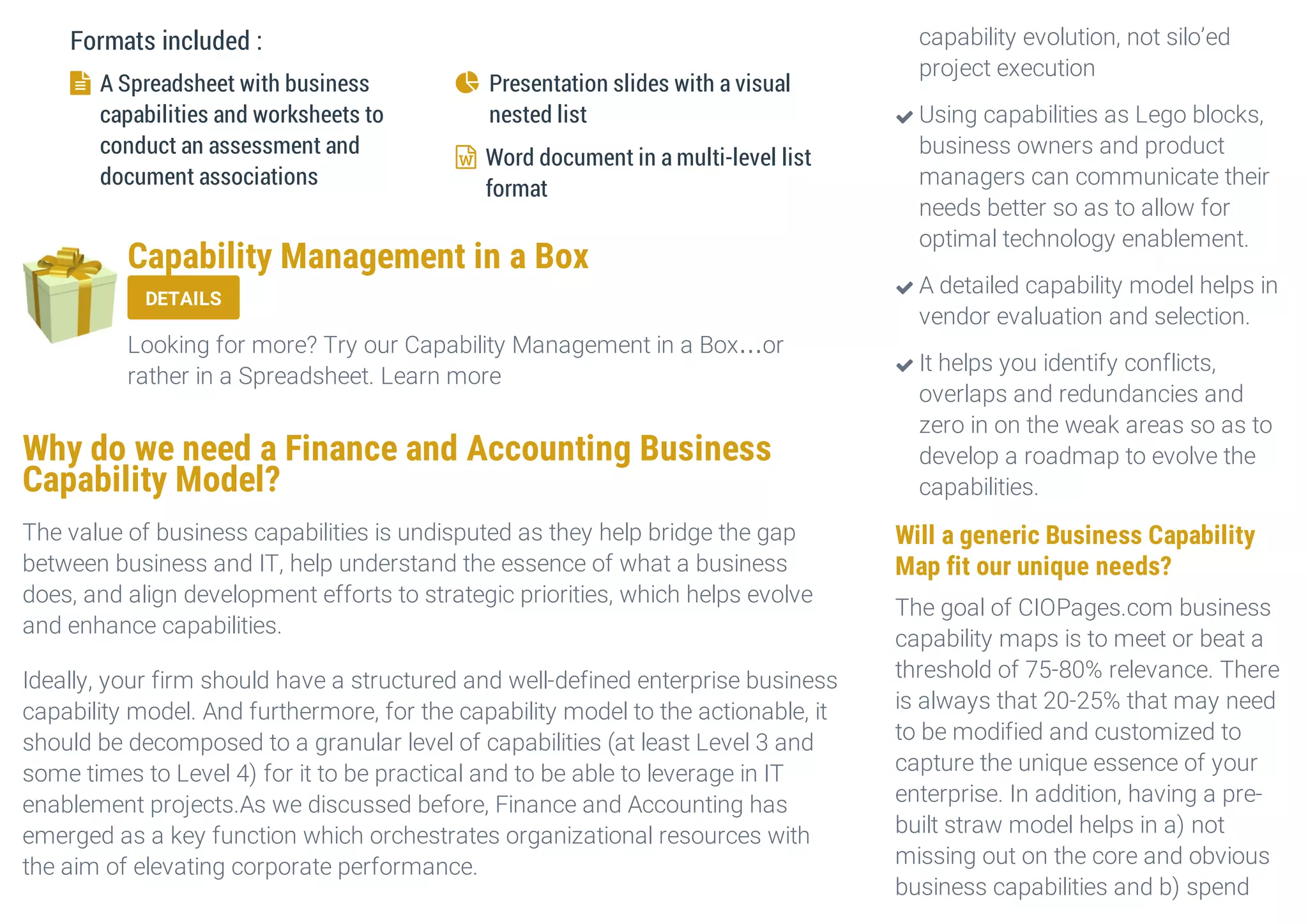 Finance and Accounting Business Capability Model | PDF