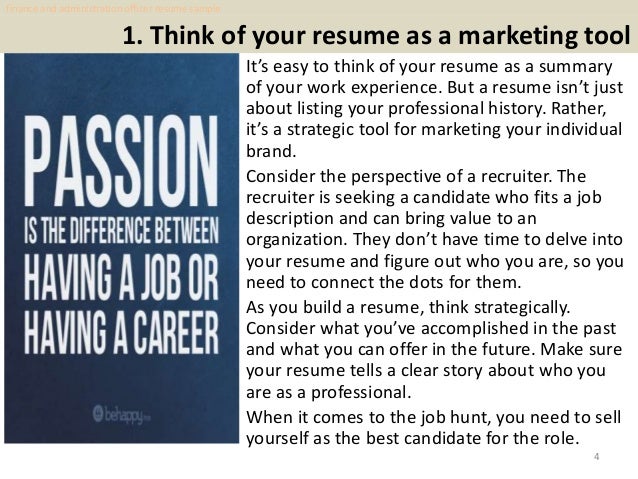 Finance And Administration Officer Resume Sample Pdf Ebook Free Downl