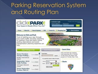 Parking Reservation Systemand Routing Plan