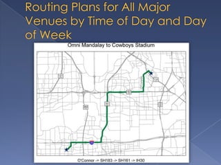 Routing Plans for All Major Venues by Time of Day and Day of Week