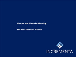 Finance and Financial Planning
The Four Pillars of Finance
 