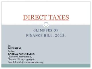 Finance bill 2015   direct taxes