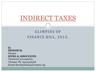 Finance bill 2015   indirect taxes