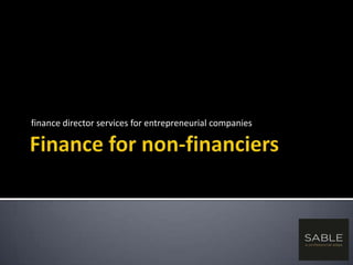 finance director services for entrepreneurial companies
 