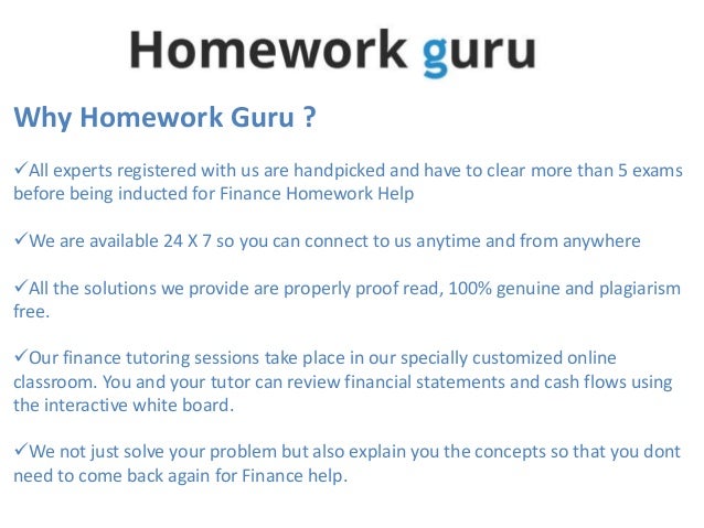 Finance Homework Help and Finance Tutors | Paul Borosky, MBA. finance homework help