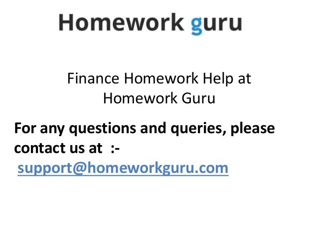 Finance homework help for students