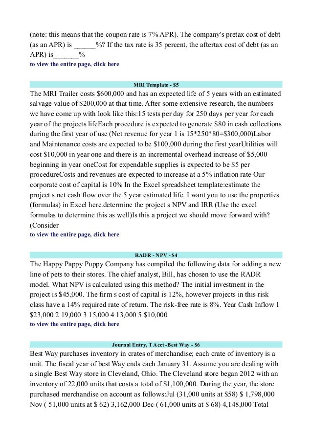 Finance homework help