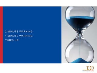 2 MINUTE WARNING
1 MINUTE WARNING
TIMES UP!
 