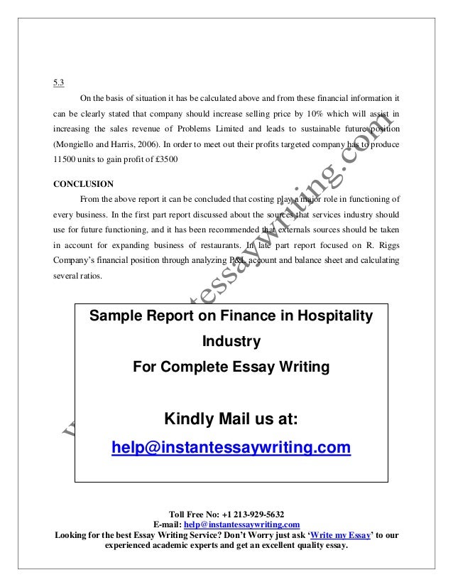 essay on financial services industry