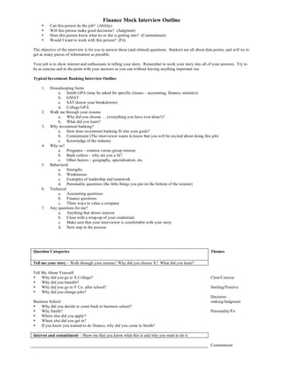 IB interview Outline | PDF