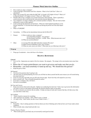 IB interview Outline | PDF