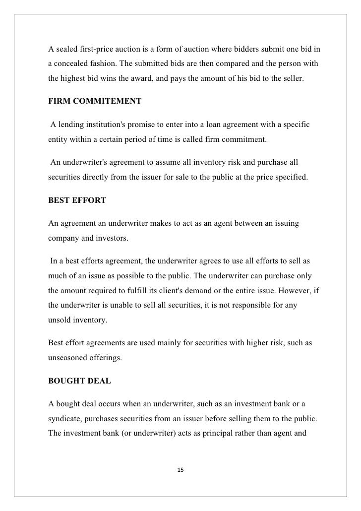 Firm commitment auction ipo