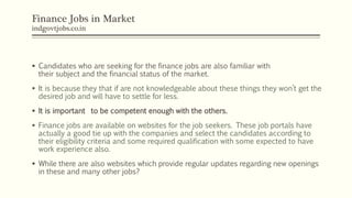 Finance jobs