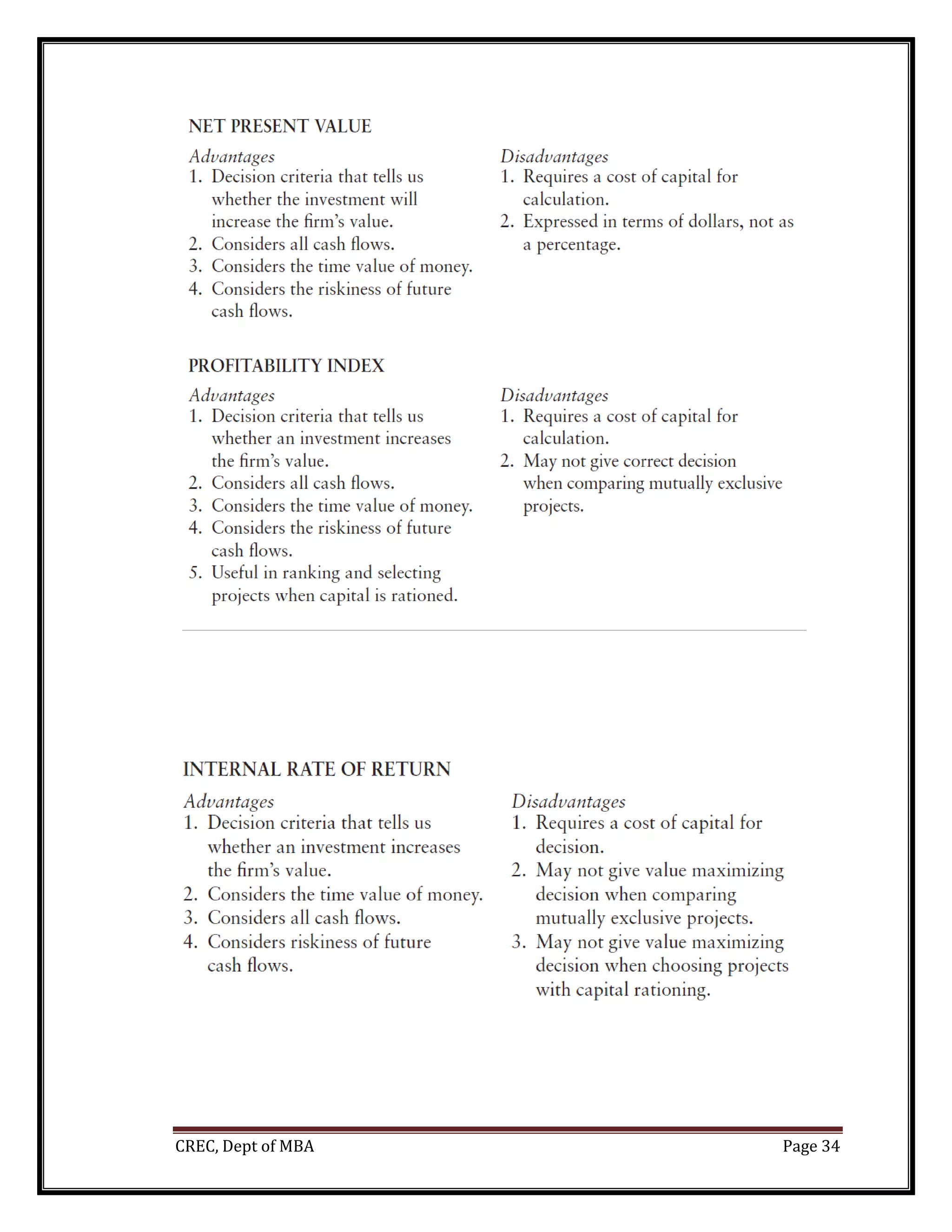 CREC, Dept of MBA Page 34
 