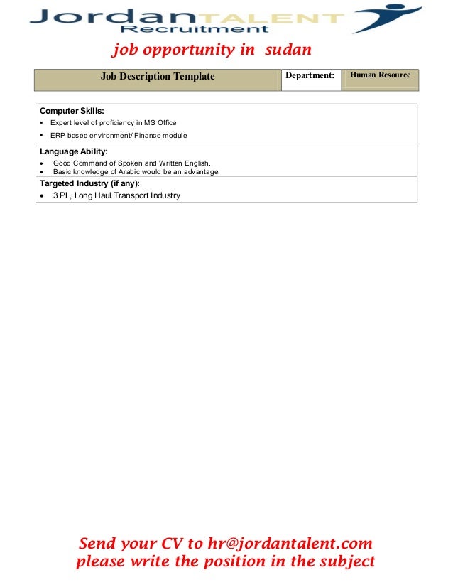 finance manager sudan transport manager cv template