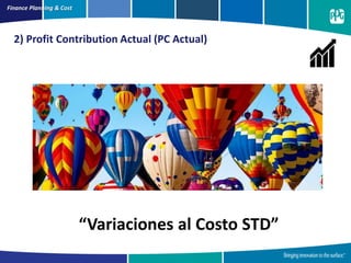 “Variaciones al Costo STD”
Finance Planning & Cost
2) Profit Contribution Actual (PC Actual)
 