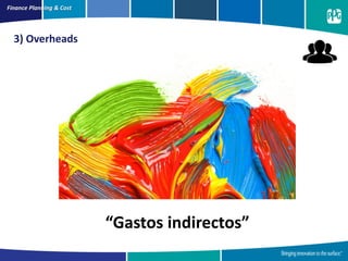 “Gastos indirectos”
Finance Planning & Cost
3) Overheads
 