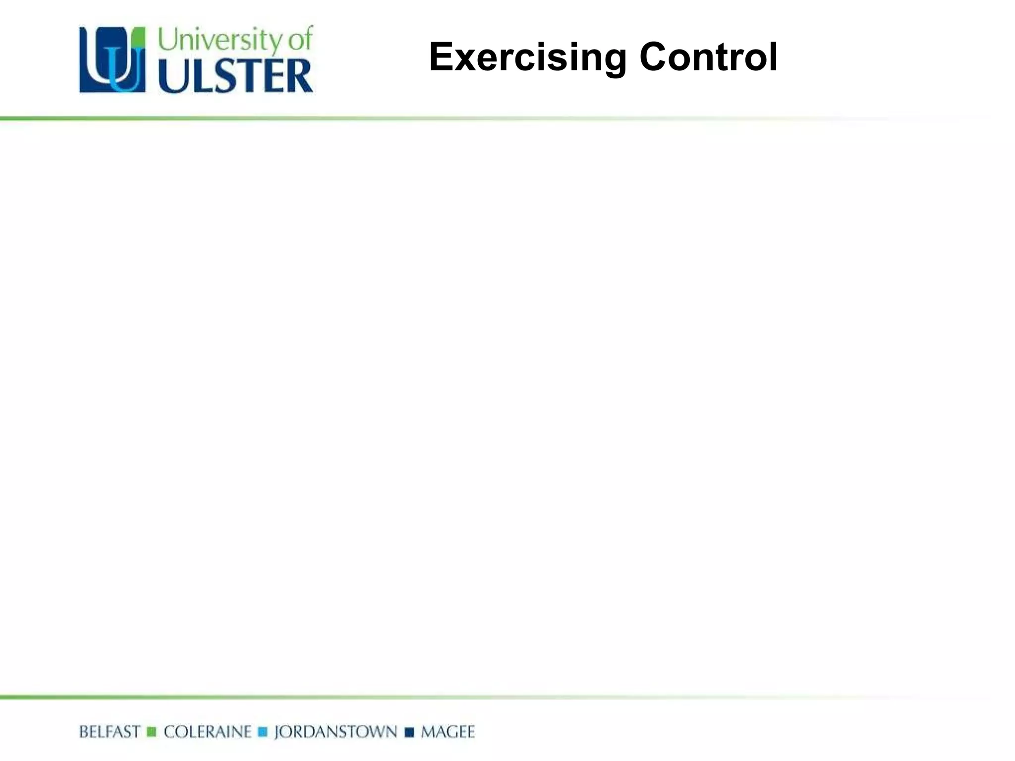 Exercising Control 