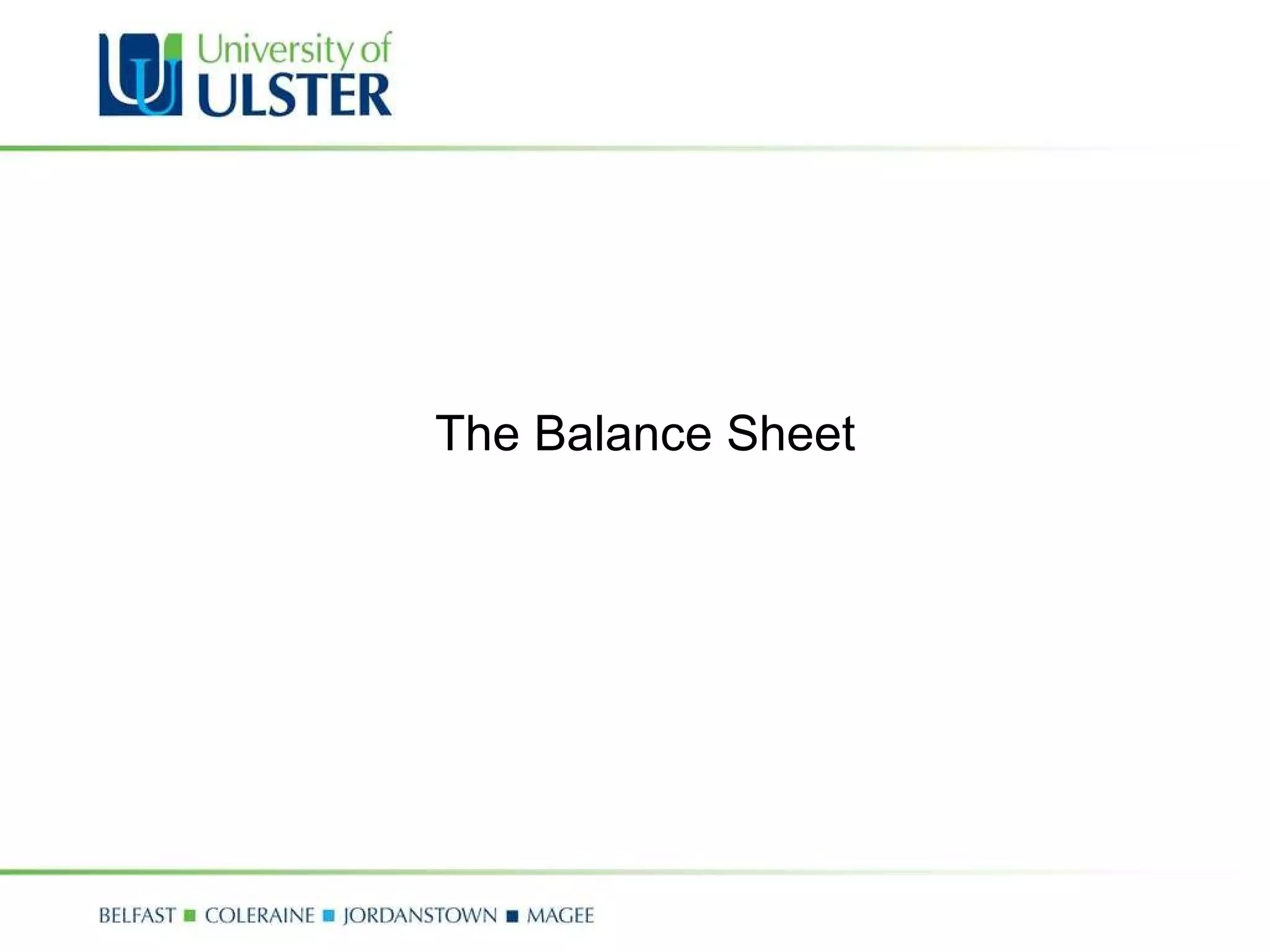 The Balance Sheet 