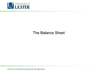 The Balance Sheet 