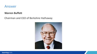 Warren Buffett
Chairman and CEO of Berkshire Hathaway
Answer
 