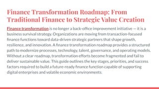 CFO Guide to Finance Transformation Roadmap Framework | PDF