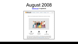 August 2008
bitcoin.org is registered
 