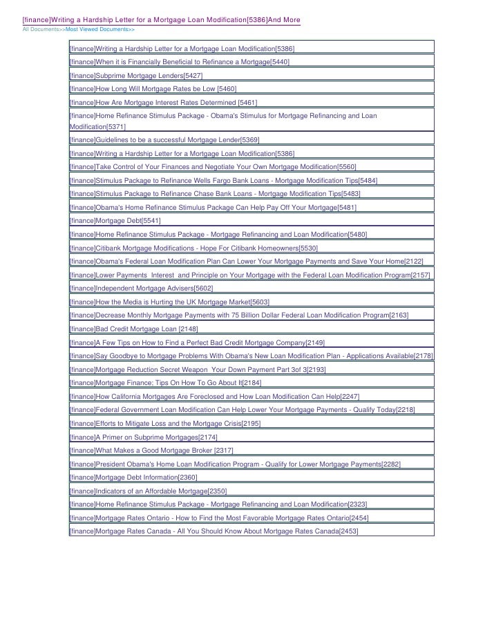 finance writing a hardship letter for a mortgage loan modification 5 loan modification letter