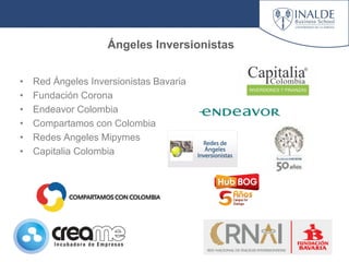Ángeles Inversionistas
• Red Ángeles Inversionistas Bavaria
• Fundación Corona
• Endeavor Colombia
• Compartamos con Colom...