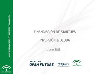 FINANCIACIÓN DE STARTUPS
INVERSIÓN & DEUDA
Junio 2018
1
 