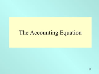 The Accounting Equation 