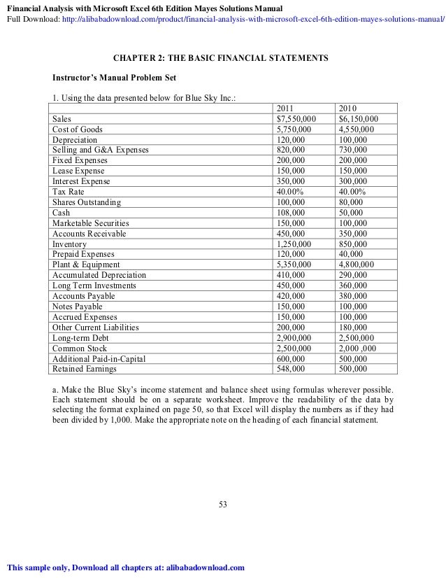 financial analysis with microsoft excel 6th edition mayes financial inventory worksheet excel