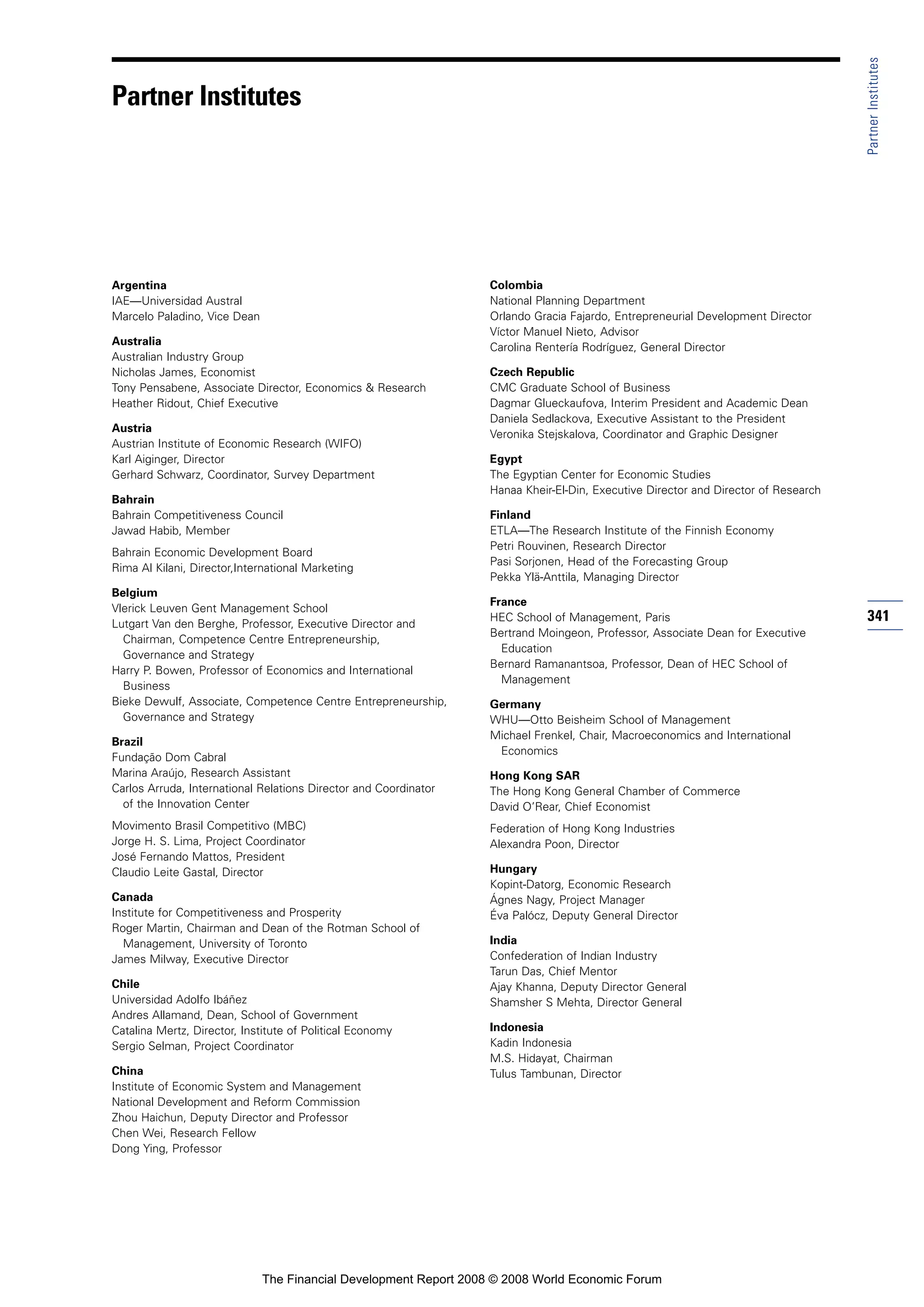 Financial Development Report 2008