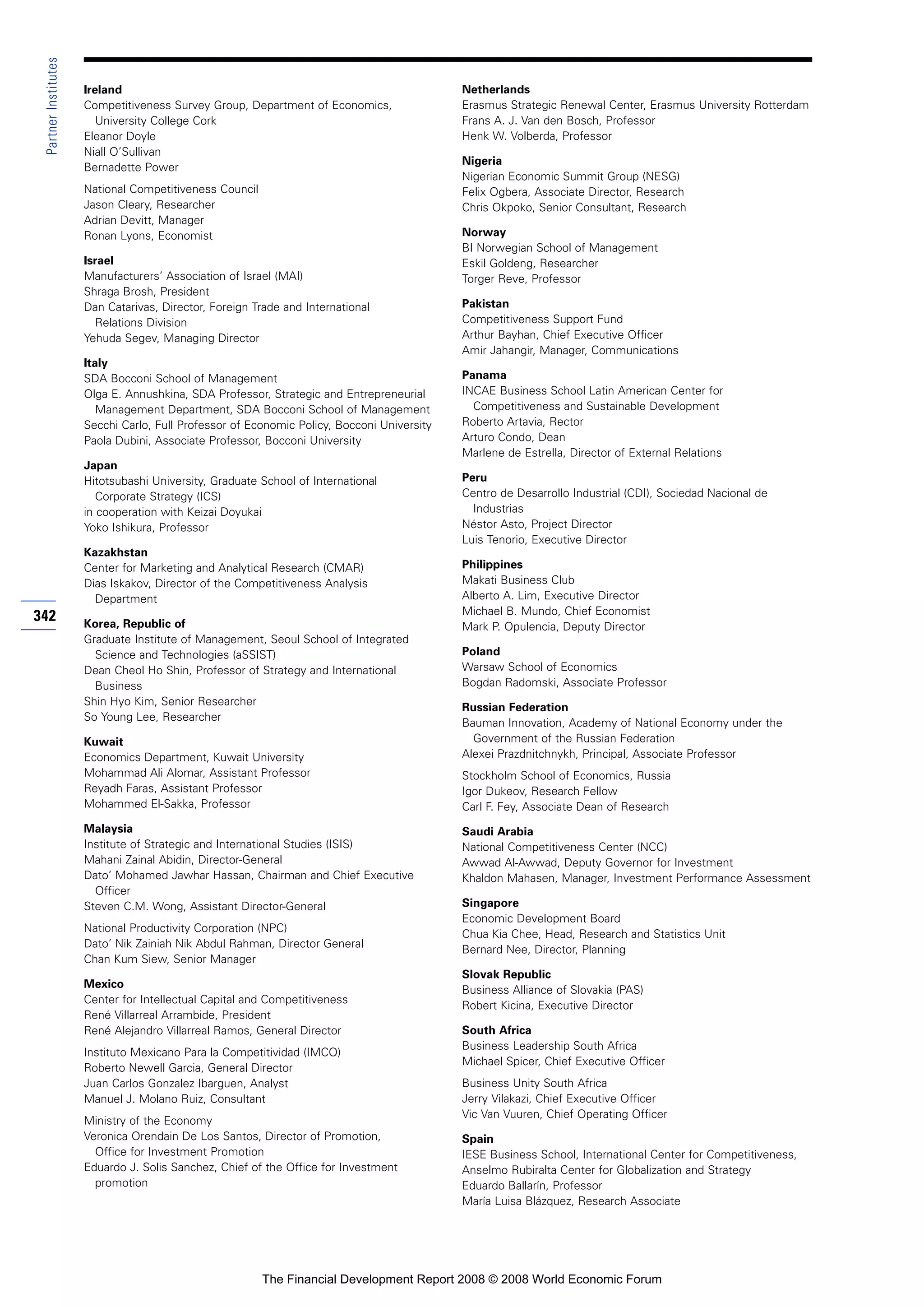 Financial Development Report 2008