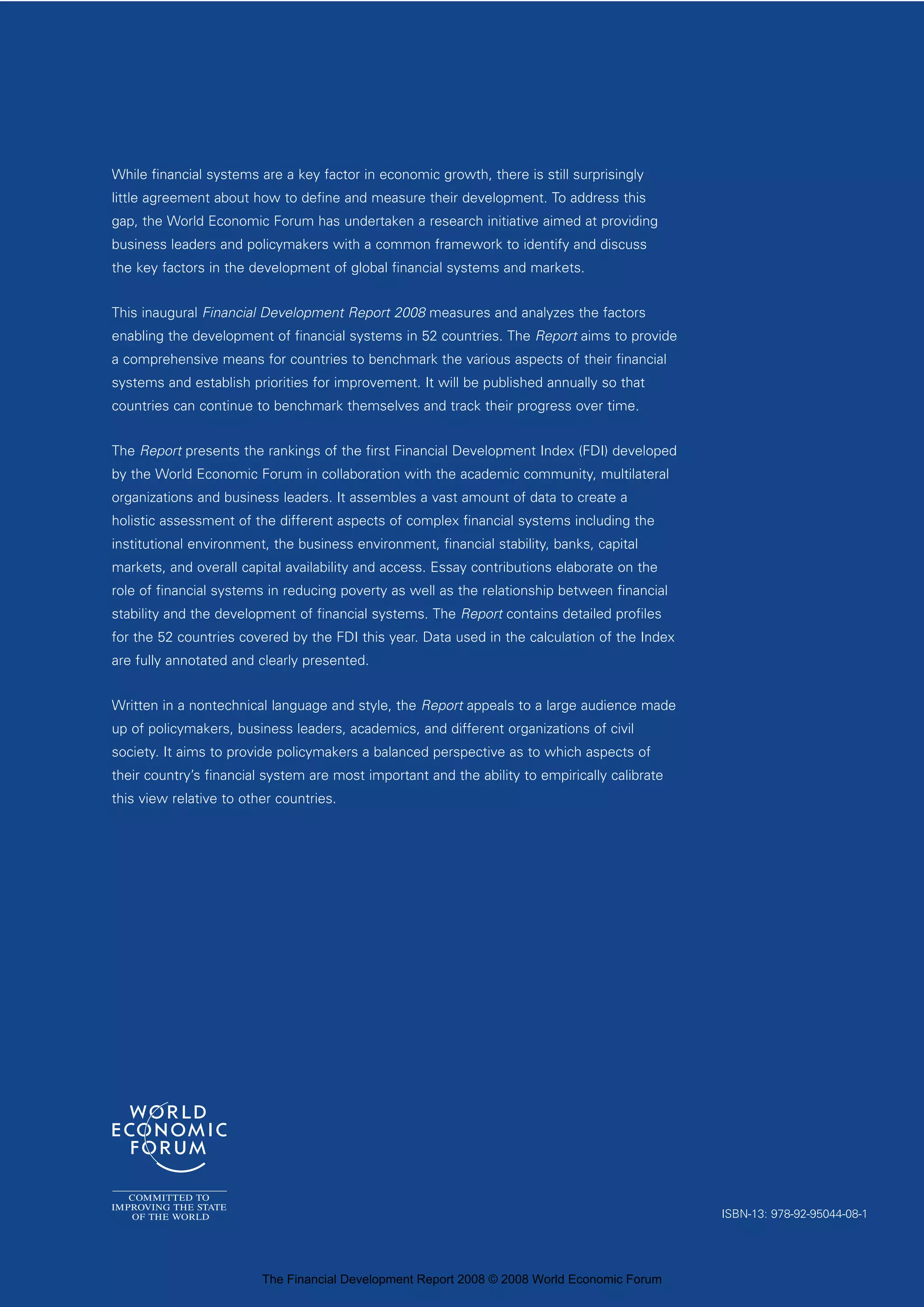 Financial Development Report 2008