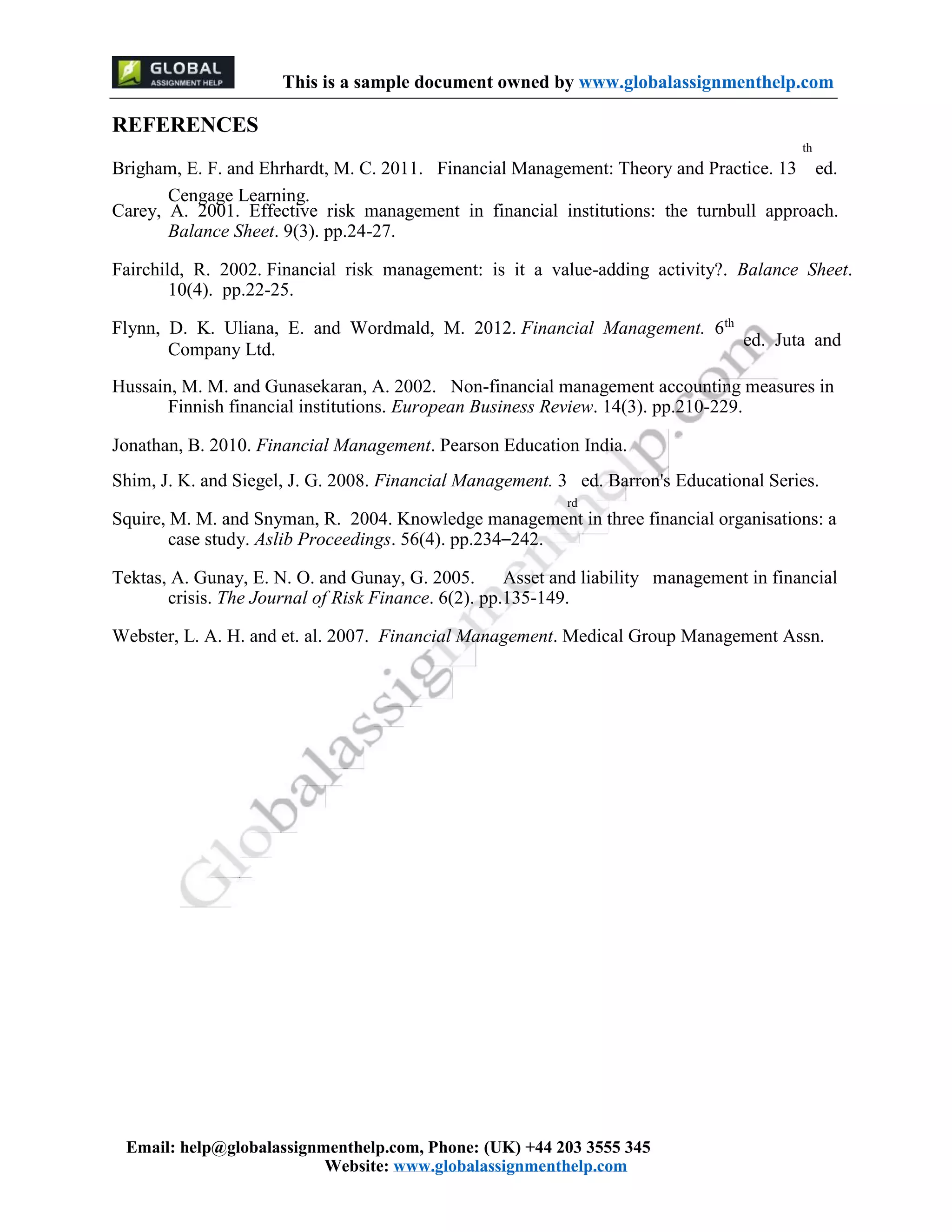 Financial Management Assignment Sample | PDF