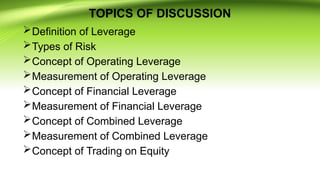 FINANCIAL-MANAGEMENT-Types of Financial leverage | PPT