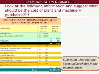 Look at the following information and suggest what should be the cost of plant and machinery purchased!!!!! Suggest at what cost the asset will be shown in the Balance Sheet. 