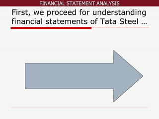 First, we proceed for understanding financial statements of Tata Steel … 