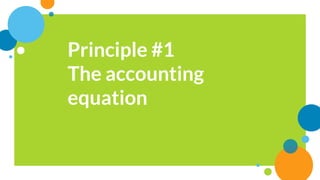 Principle #1
The accounting
equation
 