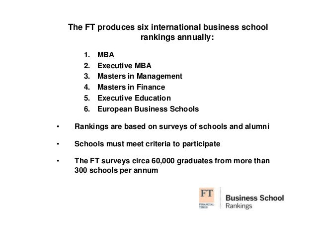 Financial Times Business School Rankings And Listings 2011