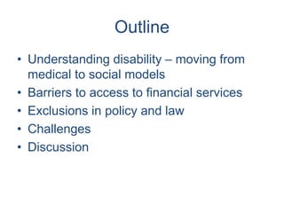 Financial access for persons with disabilities | PPTX