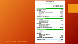 Pro forma Cash Flow statement
 
